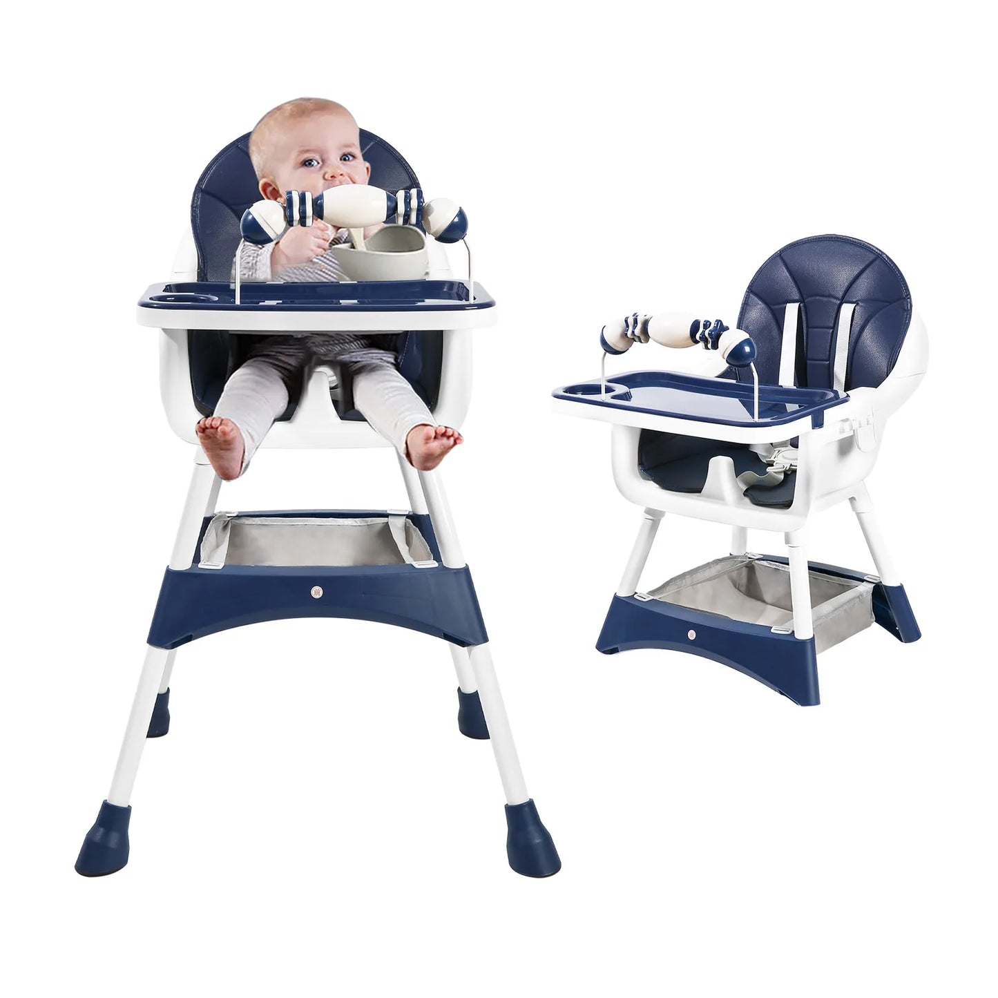 PIORLADO Baby High Chair Portable Eat and Play Convertible Dining Chair