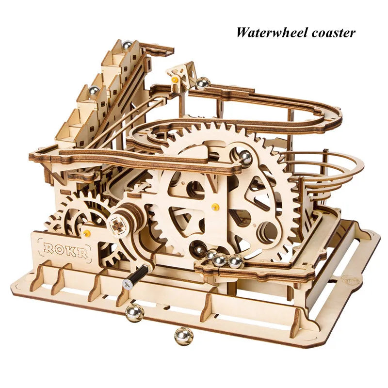 Robotime Marble Run Set 3D Wooden Puzzle Kit Night City