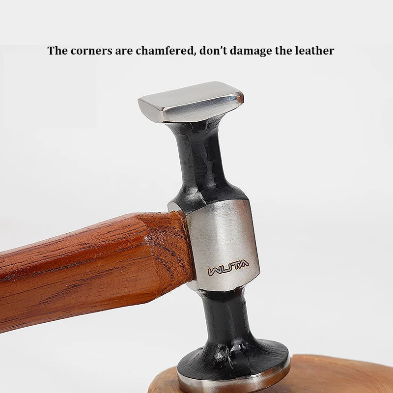 WUTA Leather Mallet Hammer Carbon Steel Double Head Cobbler Tool
