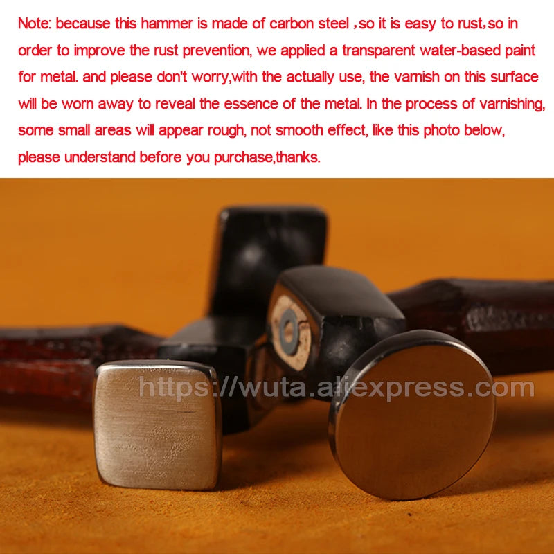 WUTA Leather Mallet Hammer Carbon Steel Double Head Cobbler Tool
