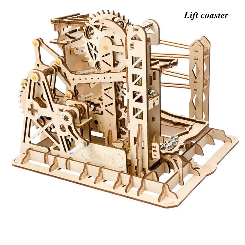 Robotime Marble Run Set 3D Wooden Puzzle Kit Night City