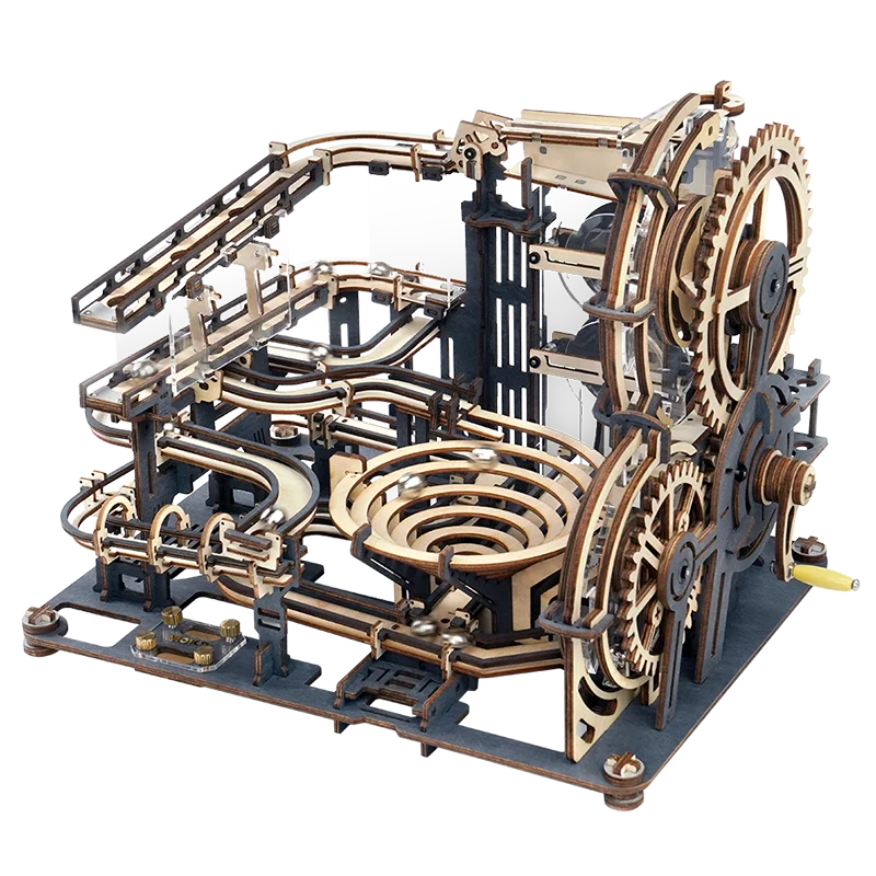 Robotime Marble Run Set 3D Wooden Puzzle Kit Night City