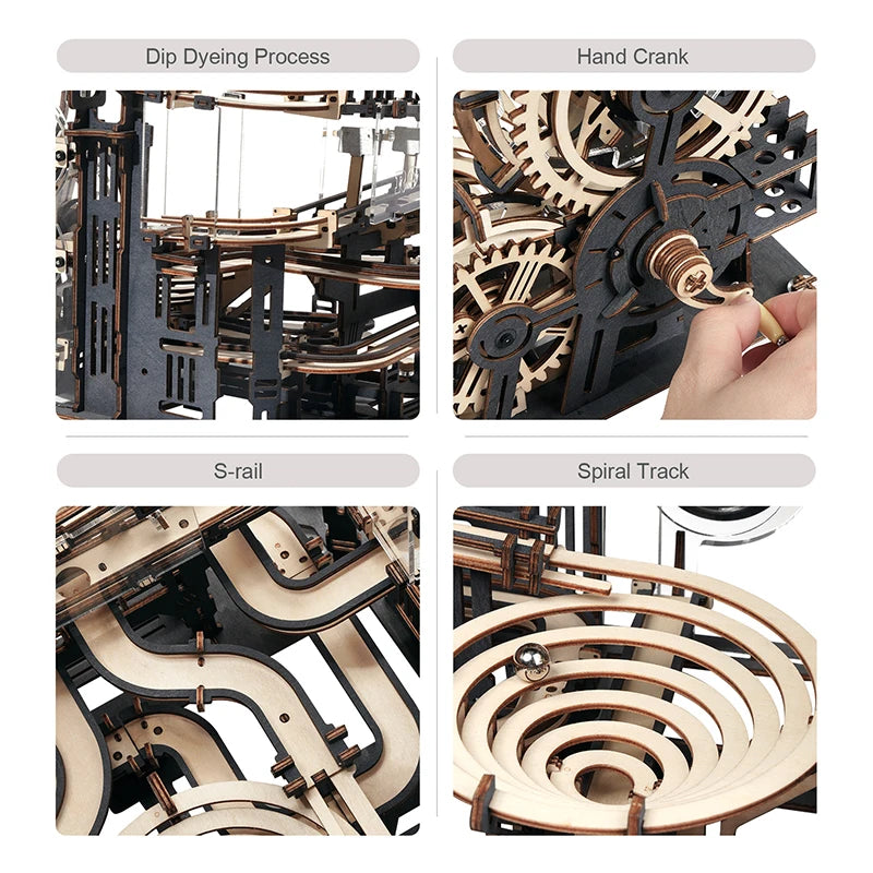 Robotime Marble Run Set 3D Wooden Puzzle Kit Night City