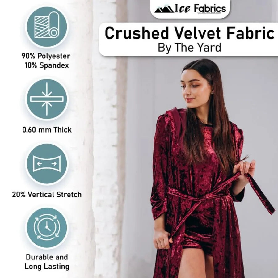 Stretch Crushed Velvet Fabric For Sewing Upholstery Curtains By Yard