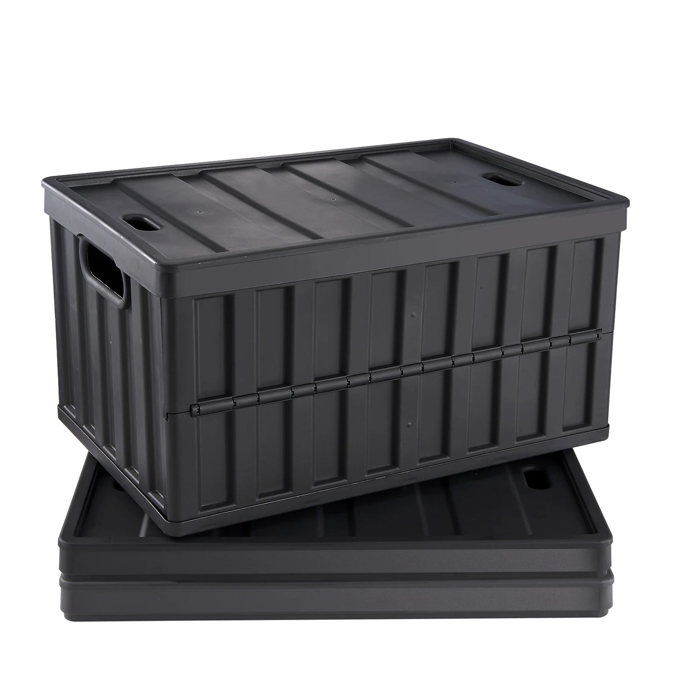 Collapsible Storage Bins Set Of 3 With Lids Stackable Garage Organization