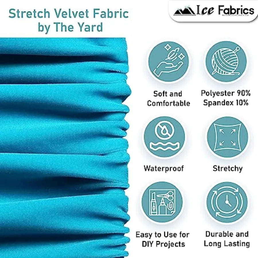 Stretch Velvet Fabric For Sewing And Costumes Polyester Blend