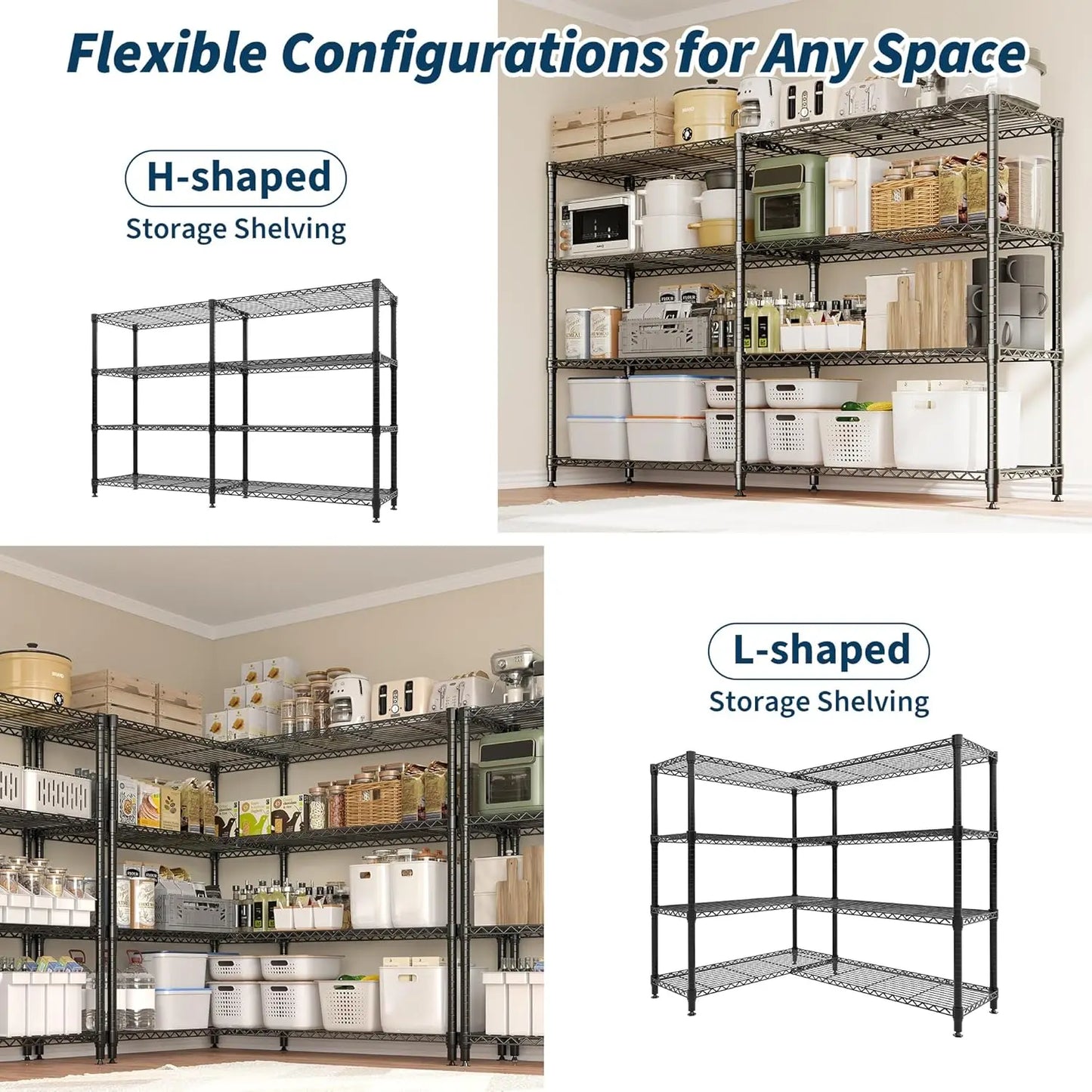 TWISTER.CK Heavy Duty 5 Tier Metal Shelving Unit Pro