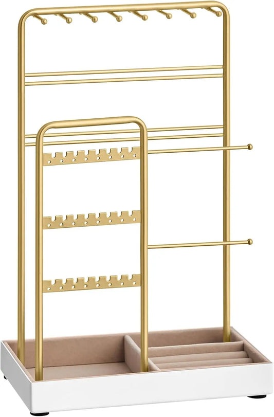 Songmics Necklace Holder Jewelry Stand Organizer With Velvet Tray
