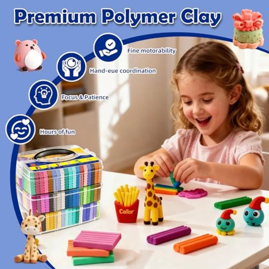 Polymer Clay Kit Oven Bake Modeling Clay With Sculpting Tools Jewelry