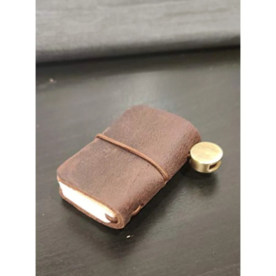 Miniature Notebook With Handmade Leather Cover And Book Insert