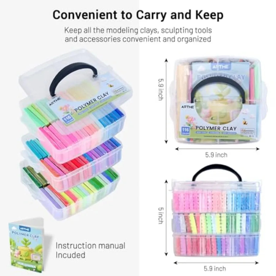 Polymer Clay Starter Kit With Sculpting Tools For Creative Jewelry
