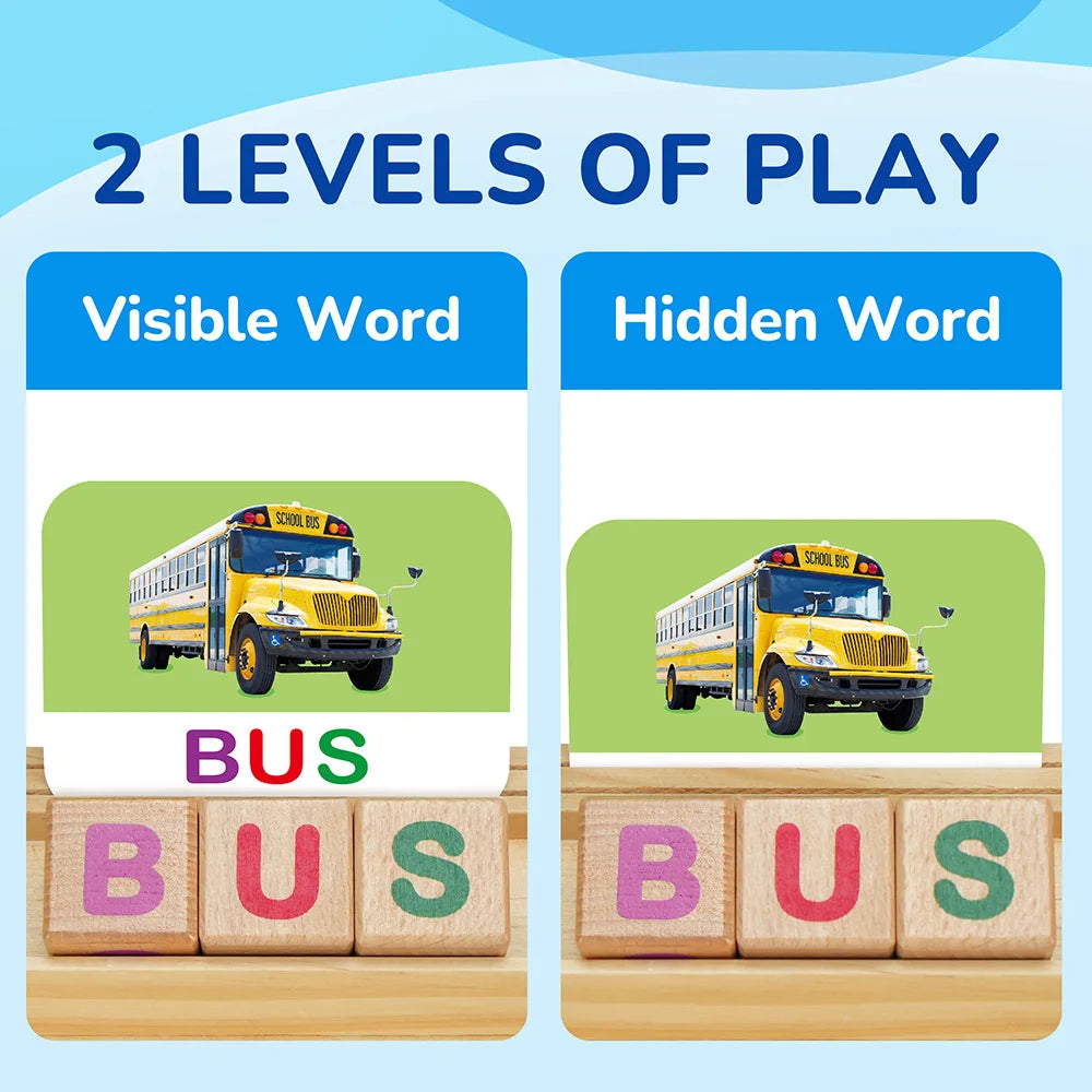 Spelling Games With Flash Cards Montessori Wooden Matching Letters