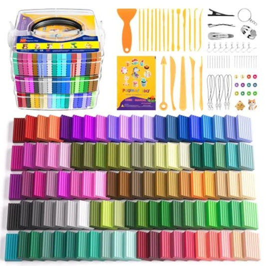 Polymer Clay Kit Oven Bake Modeling Clay With Sculpting Tools Jewelry