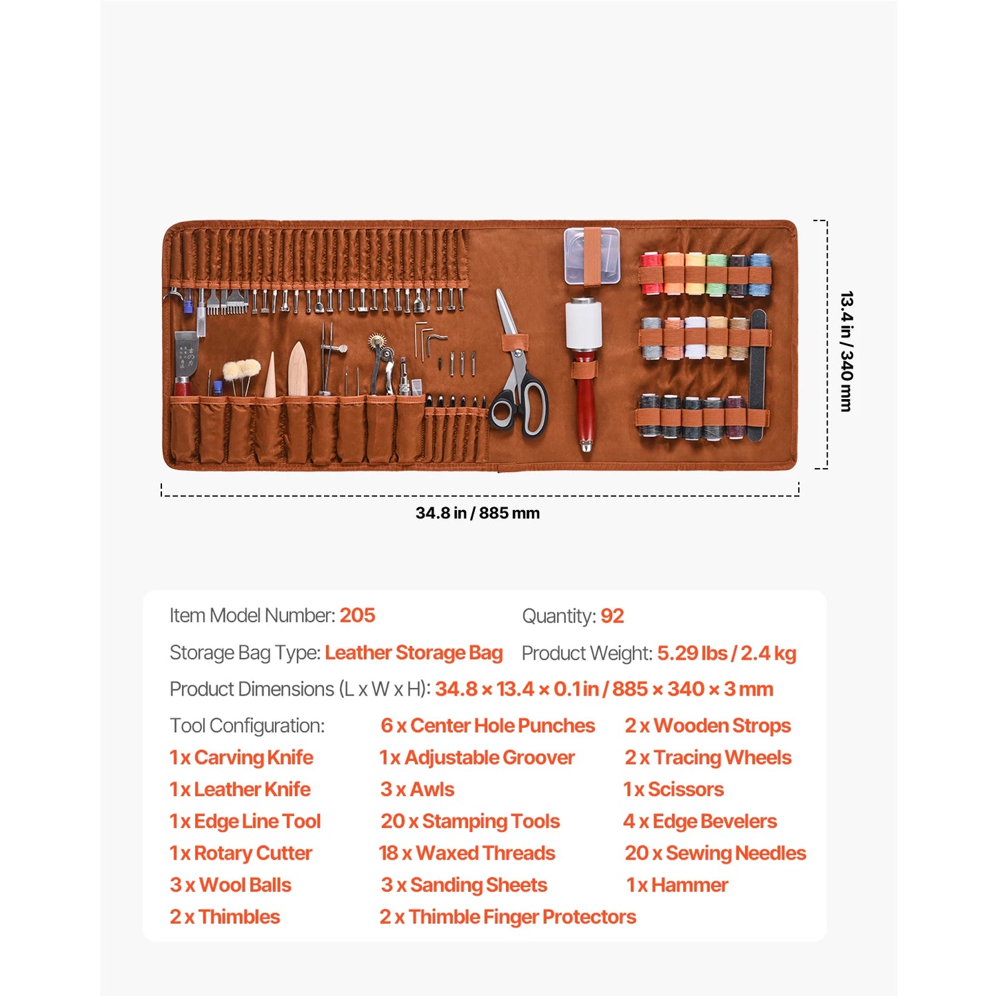 SucceBuy Leather Working Tools Kit Punching Cutting Stitching Carving