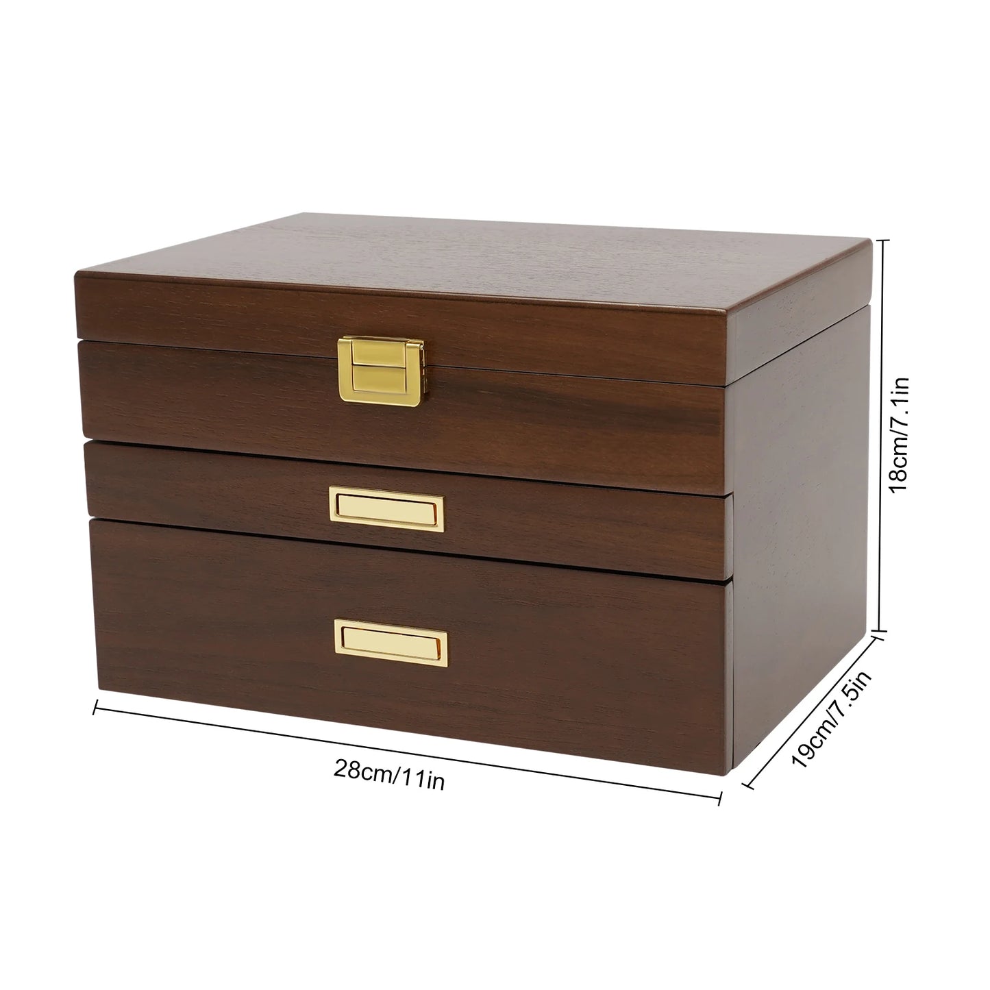 Walnut Wood Jewelry And Watch Display Case Organizer Storage Box