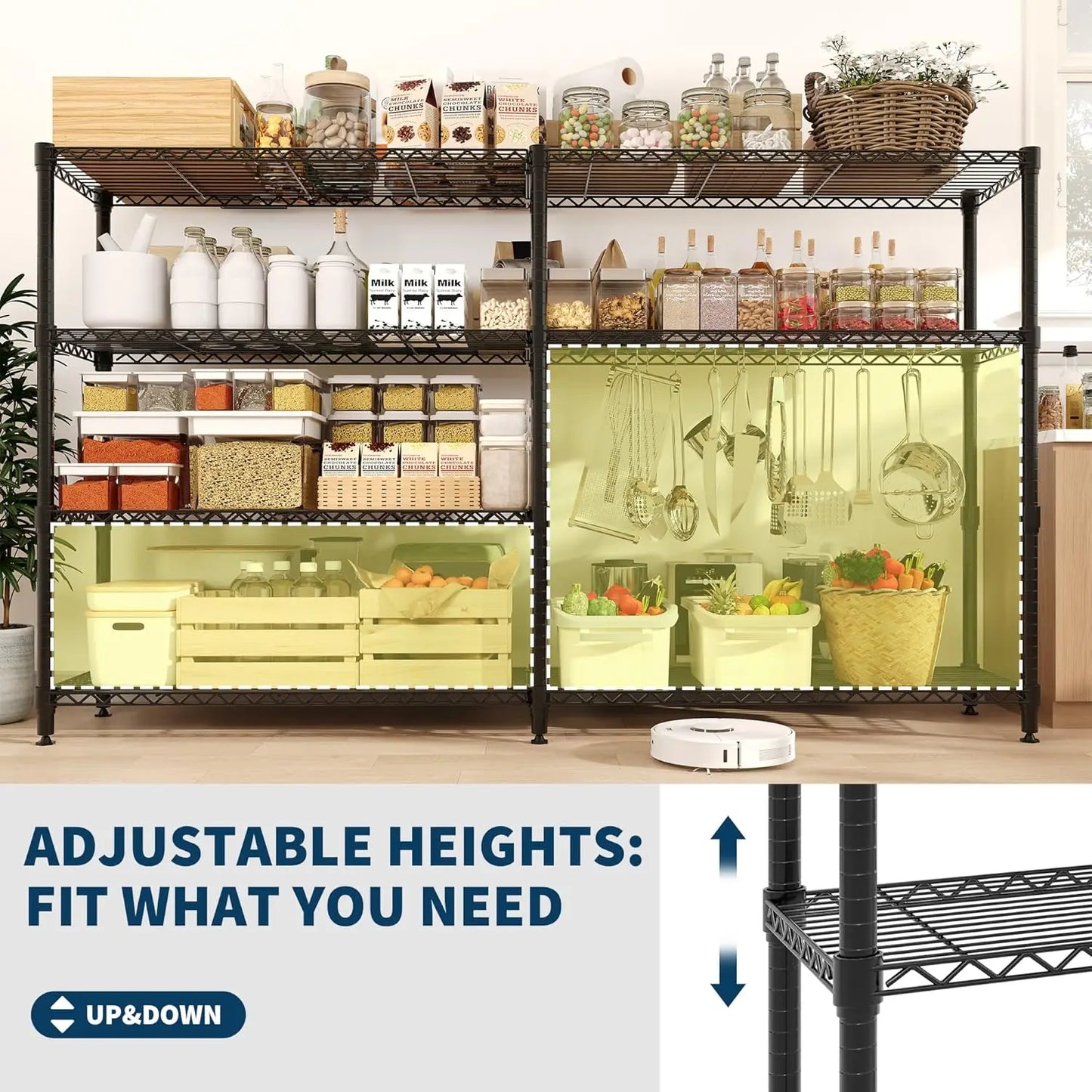 TWISTER.CK Heavy Duty 5 Tier Metal Shelving Unit Pro