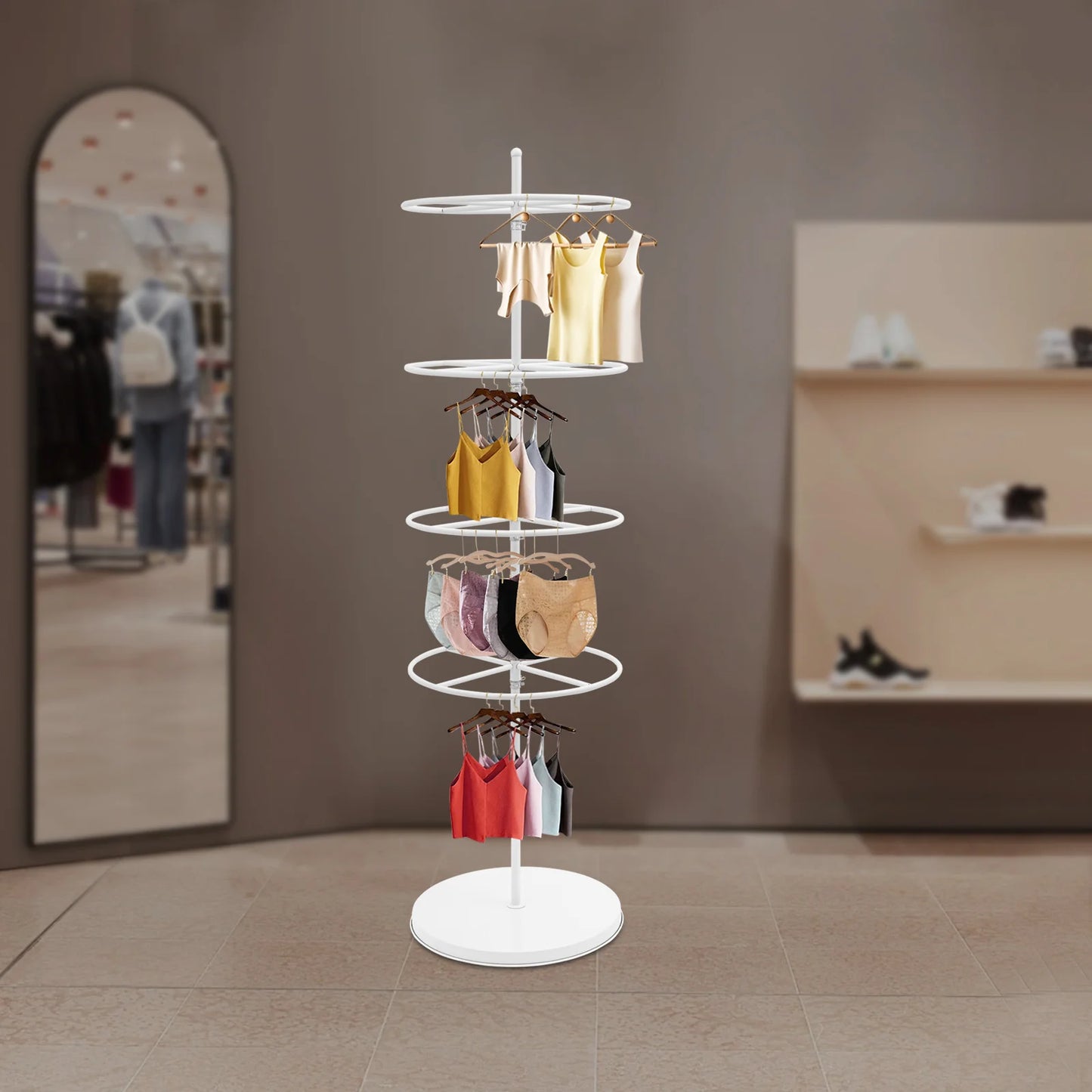Bymaocar 4 Tier Rotating Display Rack 360 Degree Rotation