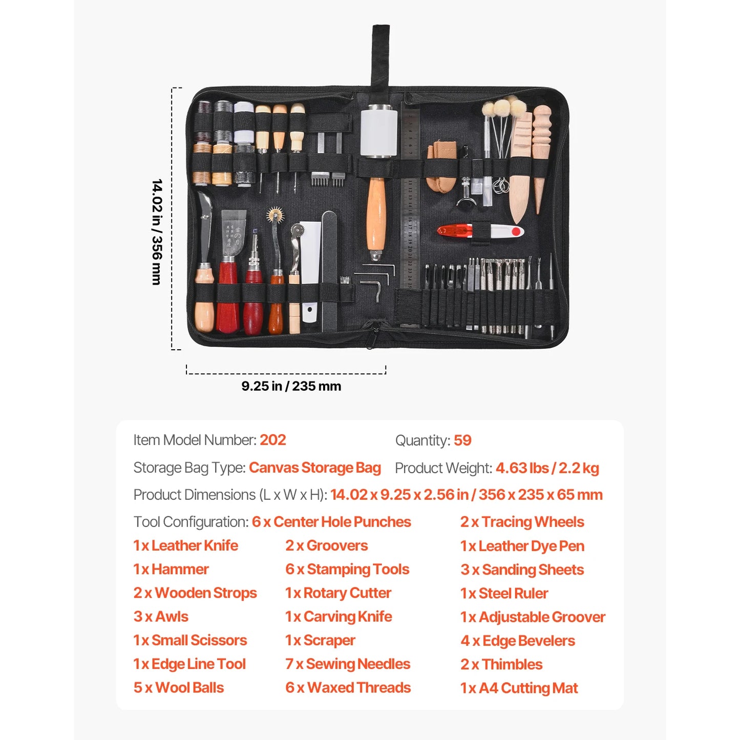 SucceBuy Leather Working Tools Kit Punching Cutting Stitching Carving