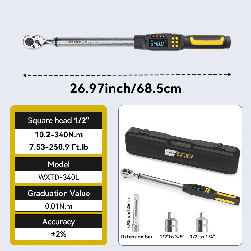 Waxtron Digital Torque Wrench 2 Percent Accuracy Automotive