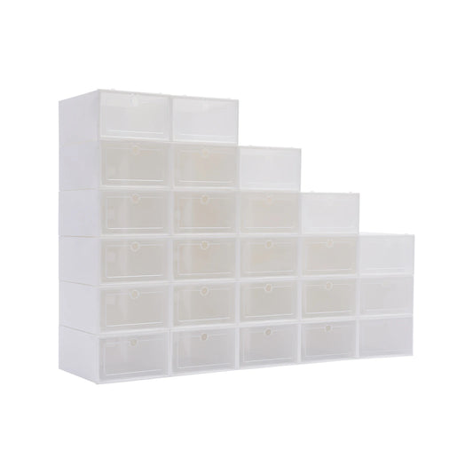 Transparent Plastic Shoe Case 24PCS Set Stackable Organizer Drawer