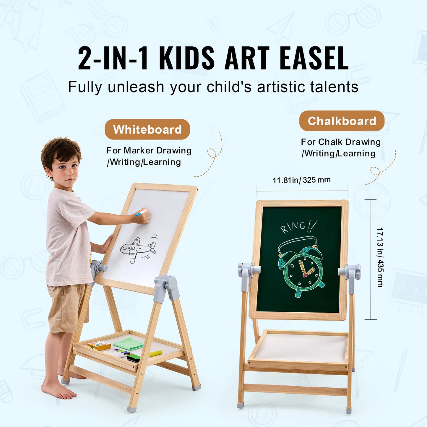 SucceBuy Standing Magnetic Drawing Board WordPad Art Easel Kit For Kids