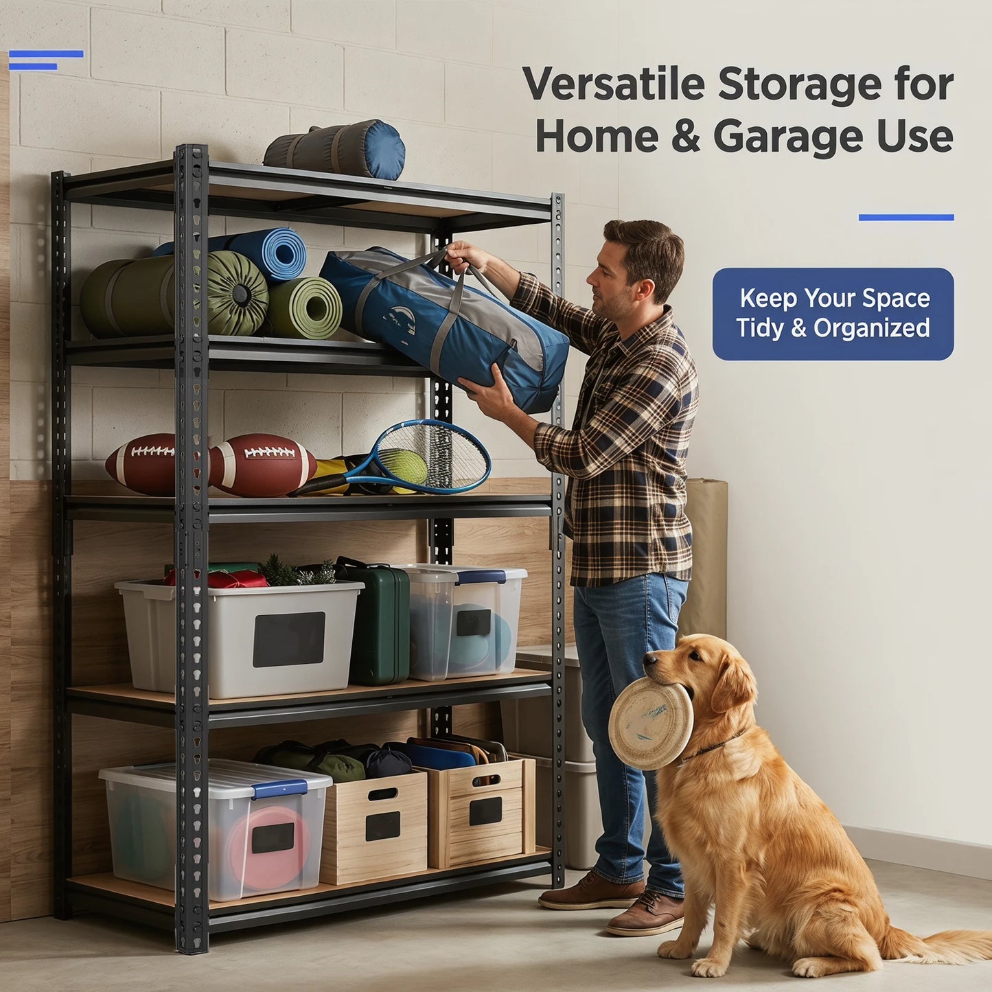 Heavy Duty Industrial Metal Storage Shelves For Garage And Warehouse
