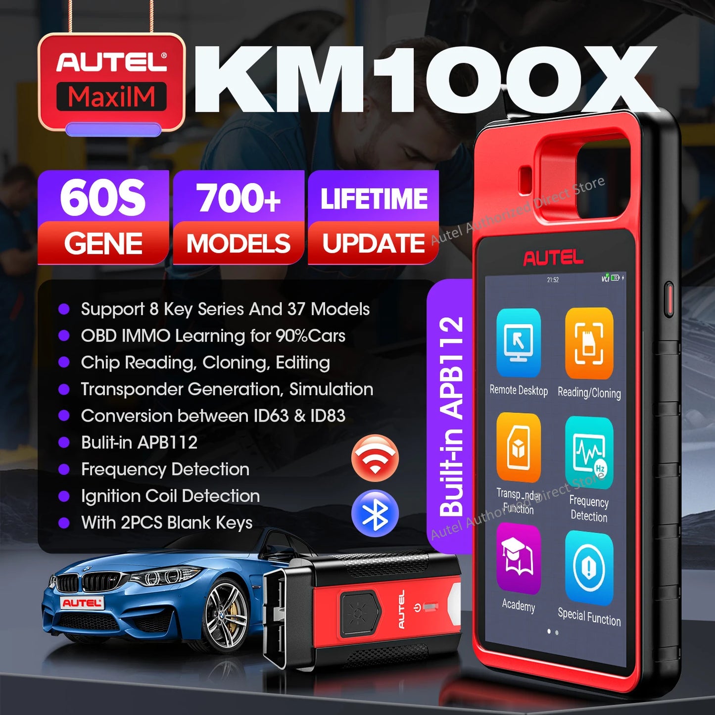 Autel MaxiIM KM100 KM100X Key Fob Programmer For IMMO Keys