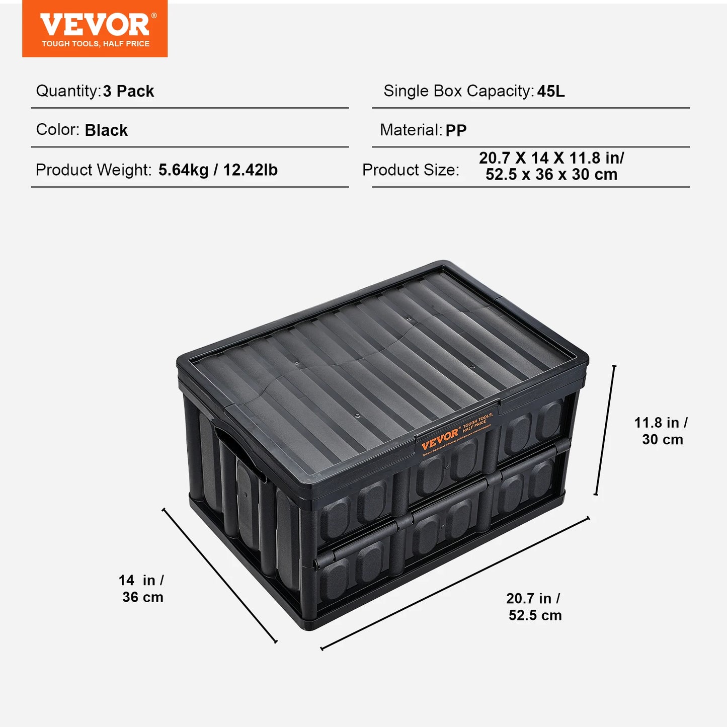 Collapsible Storage Bins Set Of 3 With Lids Stackable Garage Organization