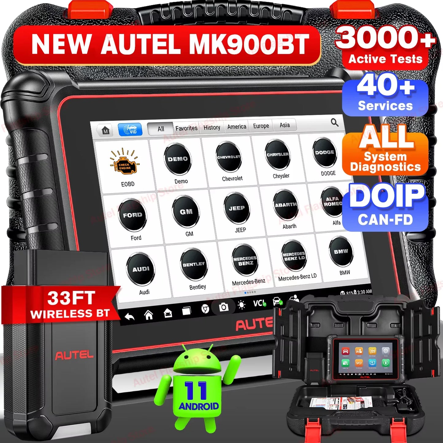 Autel MaxiCOM MK900BT Diagnostic Tool With 40 Services OBD2
