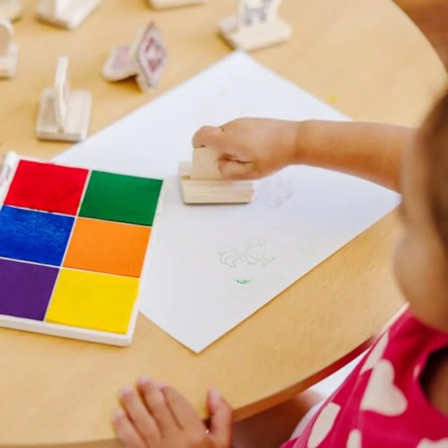 Rainbow Stamp Pad With Six Washable Inks for Crafts