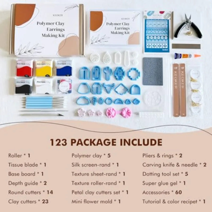 23 Piece Clay Earring Making Kit for Teens and Adults