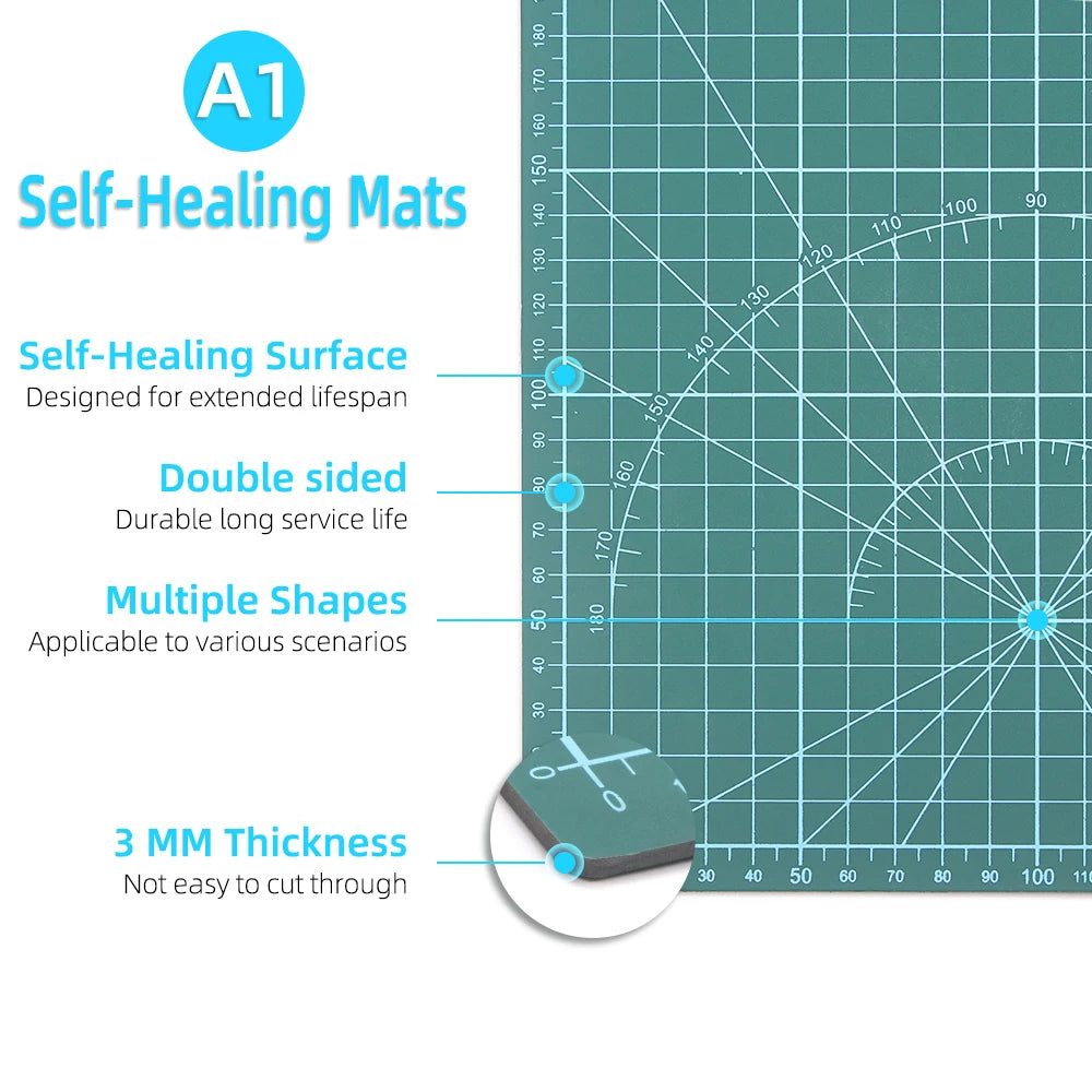 QJH Double-Sided Self-Healing PVC Cutting Mat For Leather Craft