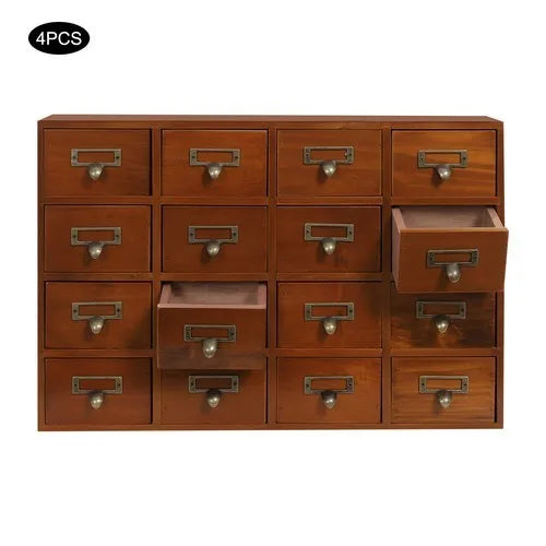 Bymaocar 64 Drawer Pine Wood Storage Cabinet Organizer