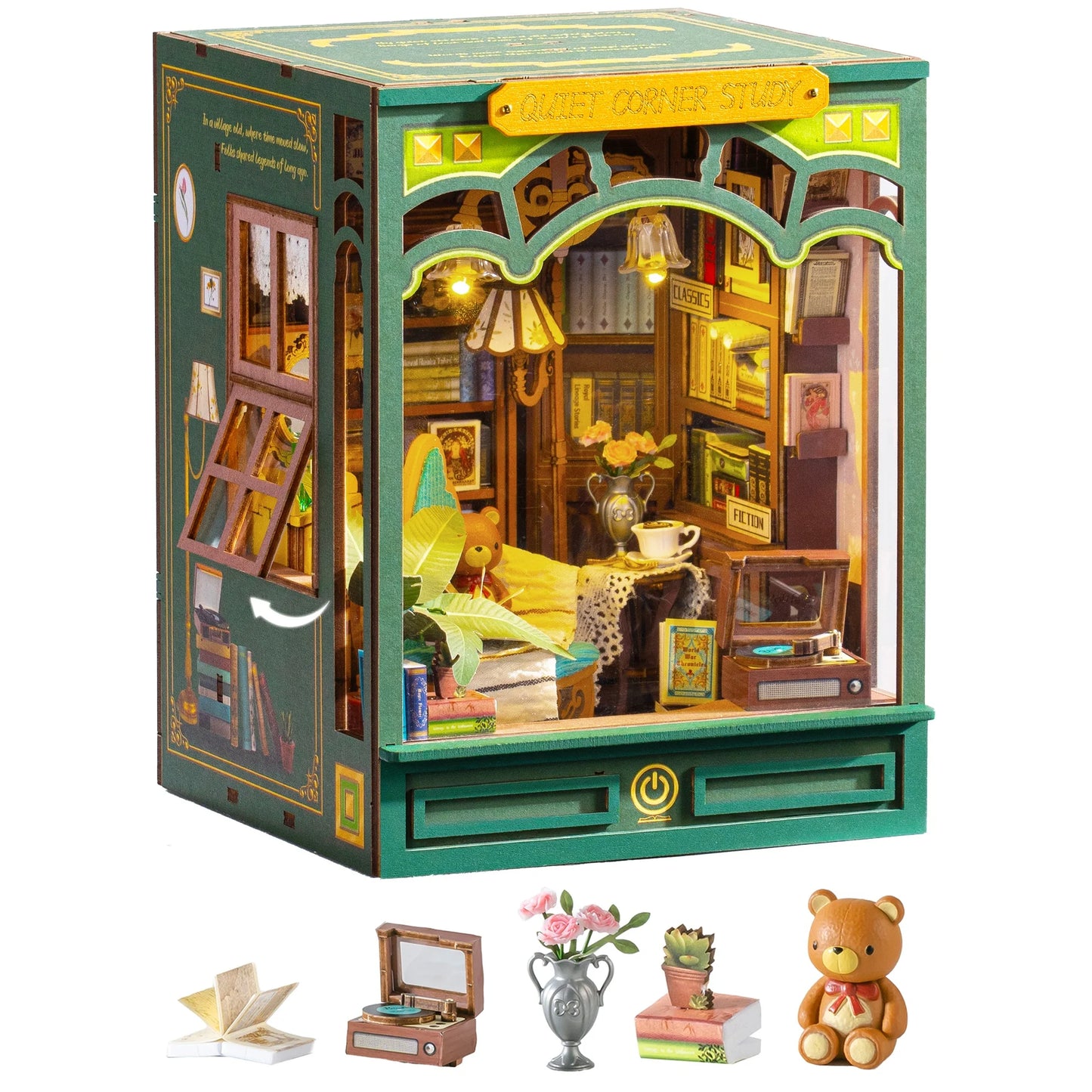 Rolife Quiet Corner Book Nook Kit 185 Piece 3D Puzzle