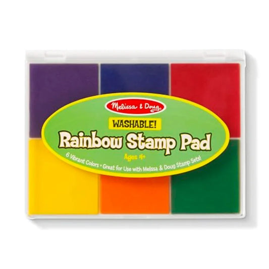 Rainbow Stamp Pad With Six Washable Inks for Crafts