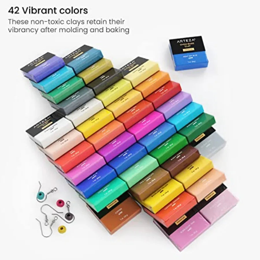 Polymer Clay Kit 42 Colors With Tools And Jewelry Findings