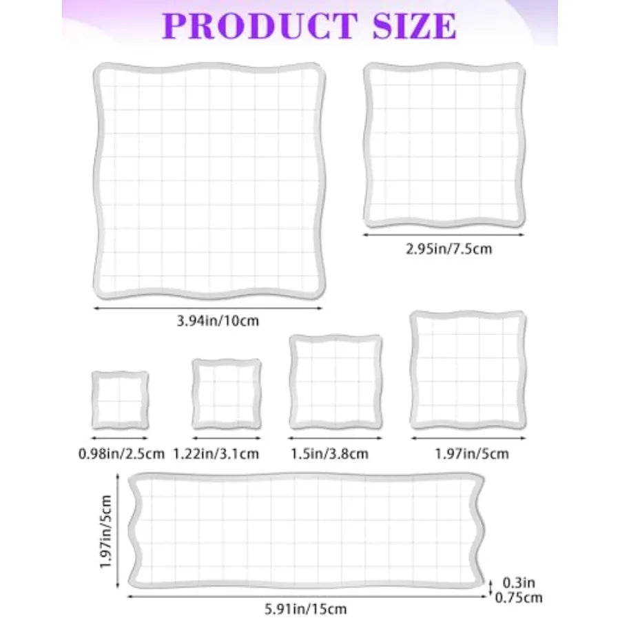 Acrylic Stamp Block Set With Grid Lines For Scrapbooking