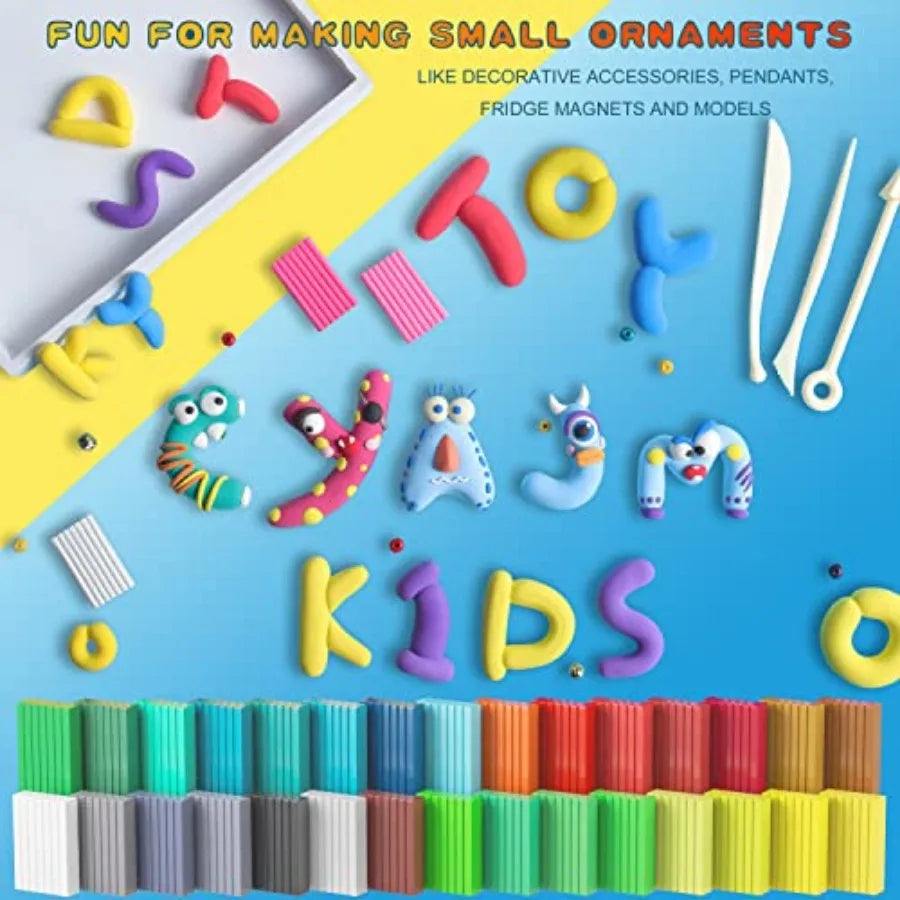 60 Colors Polymer Clay Non Toxic Oven Bake Modeling Clay