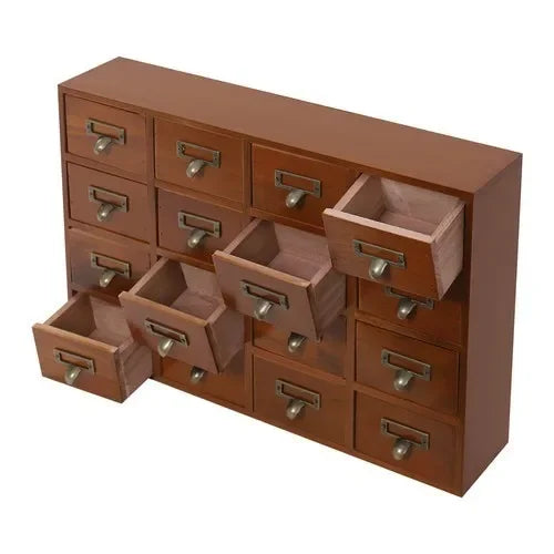 Bymaocar 64 Drawer Pine Wood Storage Cabinet Organizer