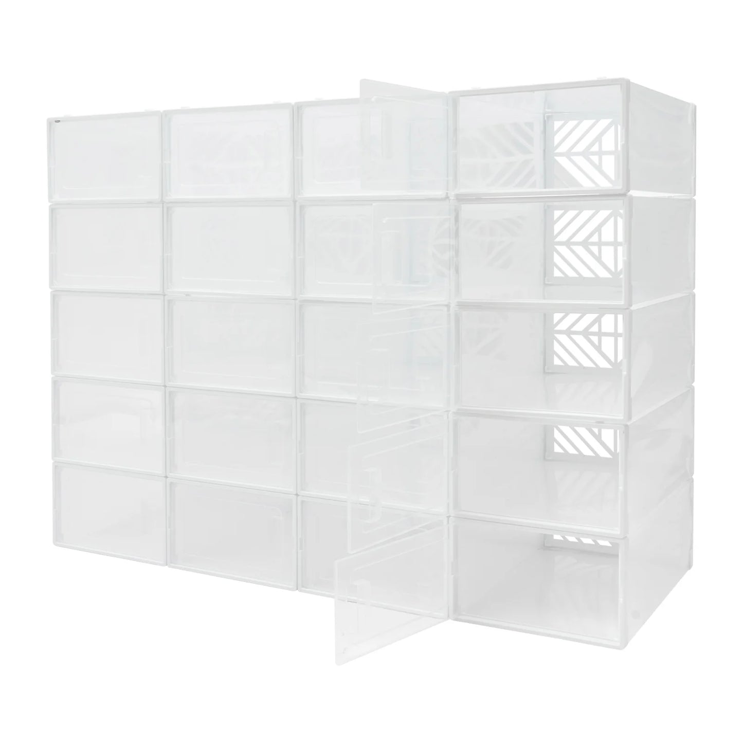 Transparent PP Shoe Storage Box 20 Pack Modern Organizer