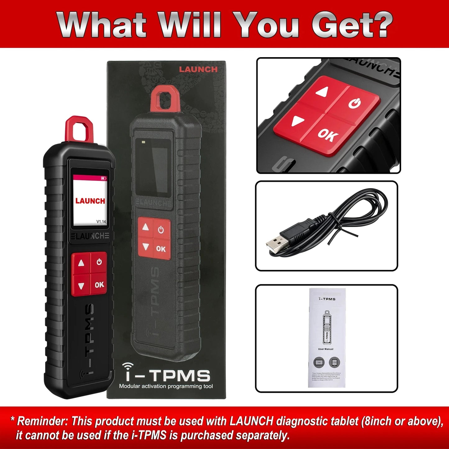 Launch I-TPMS Handheld TPMS Service Tool for X-431 Scanners