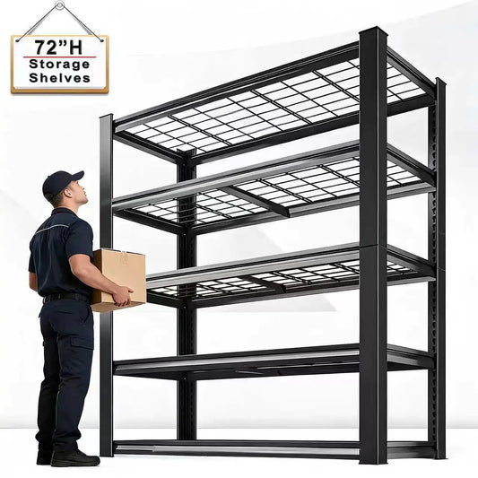 Adjustable Metal Double Layer Shelving Unit for Warehouse and Basement