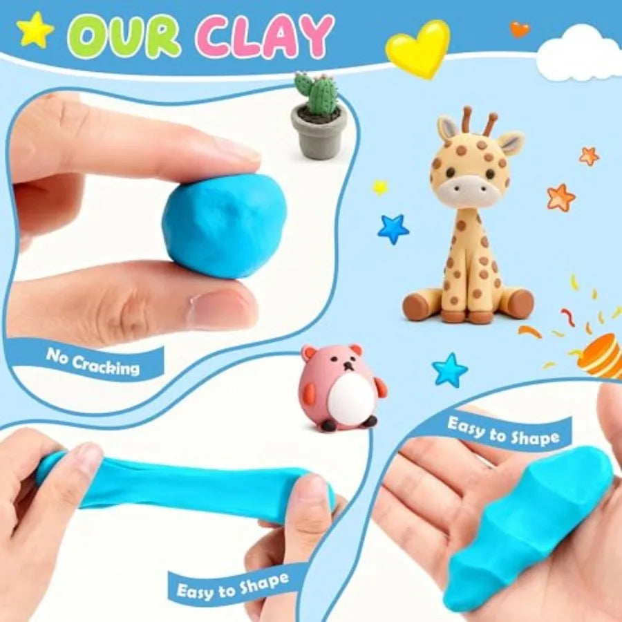 Polymer Clay Kit Oven Bake Modeling Clay With Sculpting Tools Jewelry