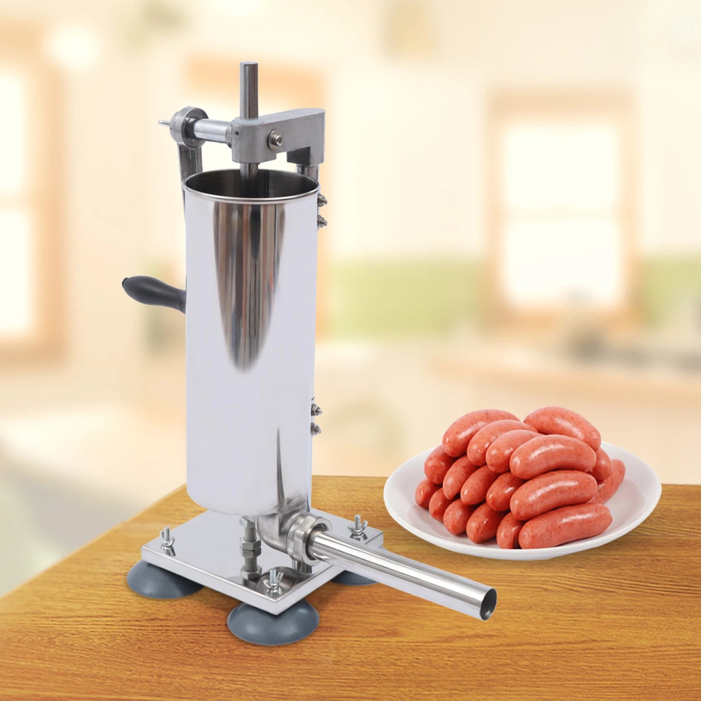 3L Vertical Manual Sausage Stuffer Stainless Steel Meat Filling Tool