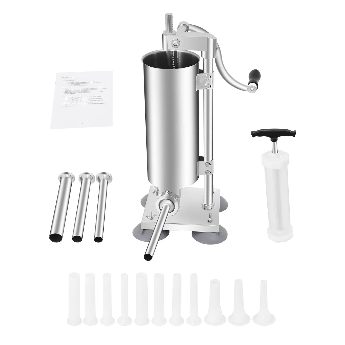 3L Vertical Manual Sausage Stuffer Stainless Steel Meat Filling Tool