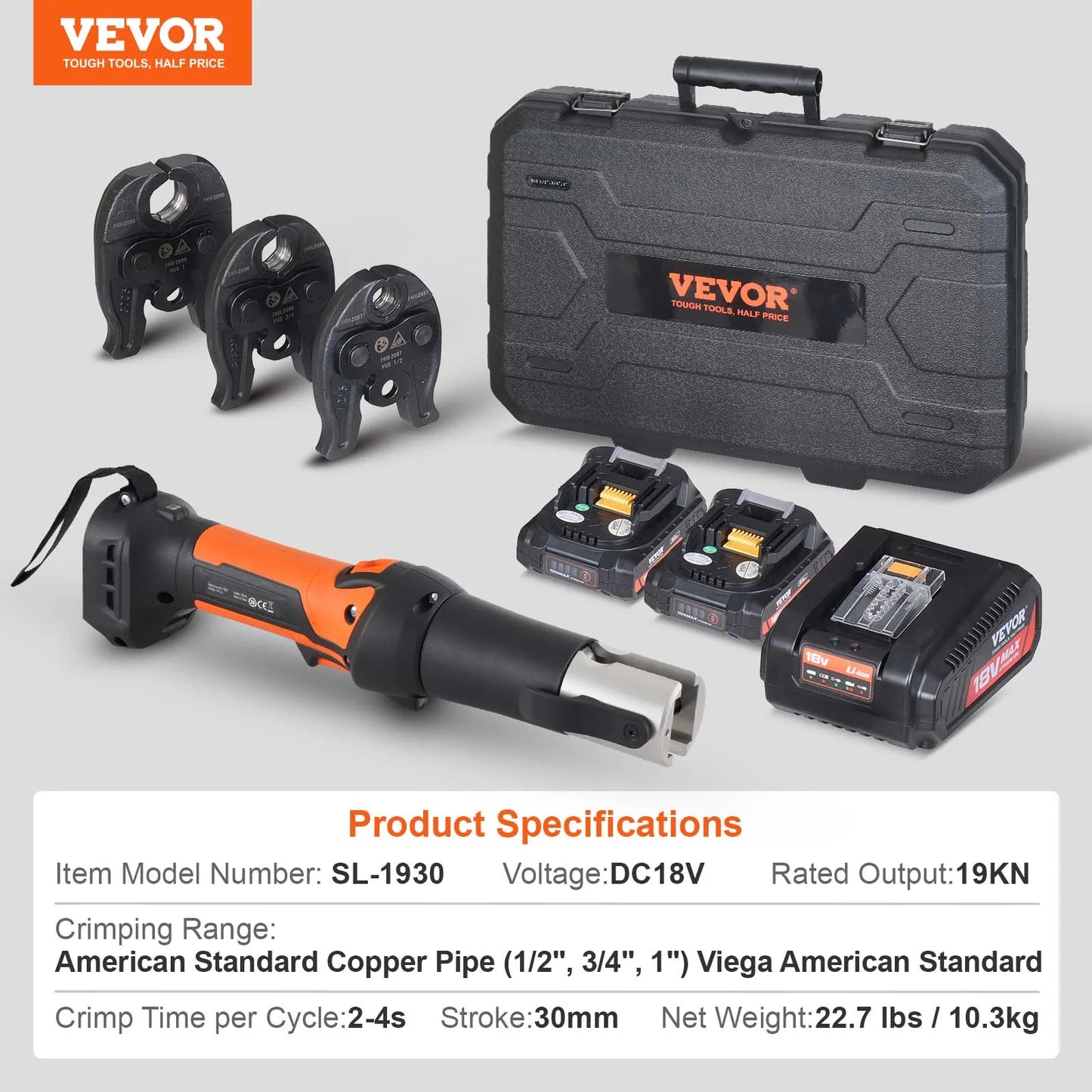 SucceBuy 18V Electric Pipe Crimping Tool For Copper Pipes