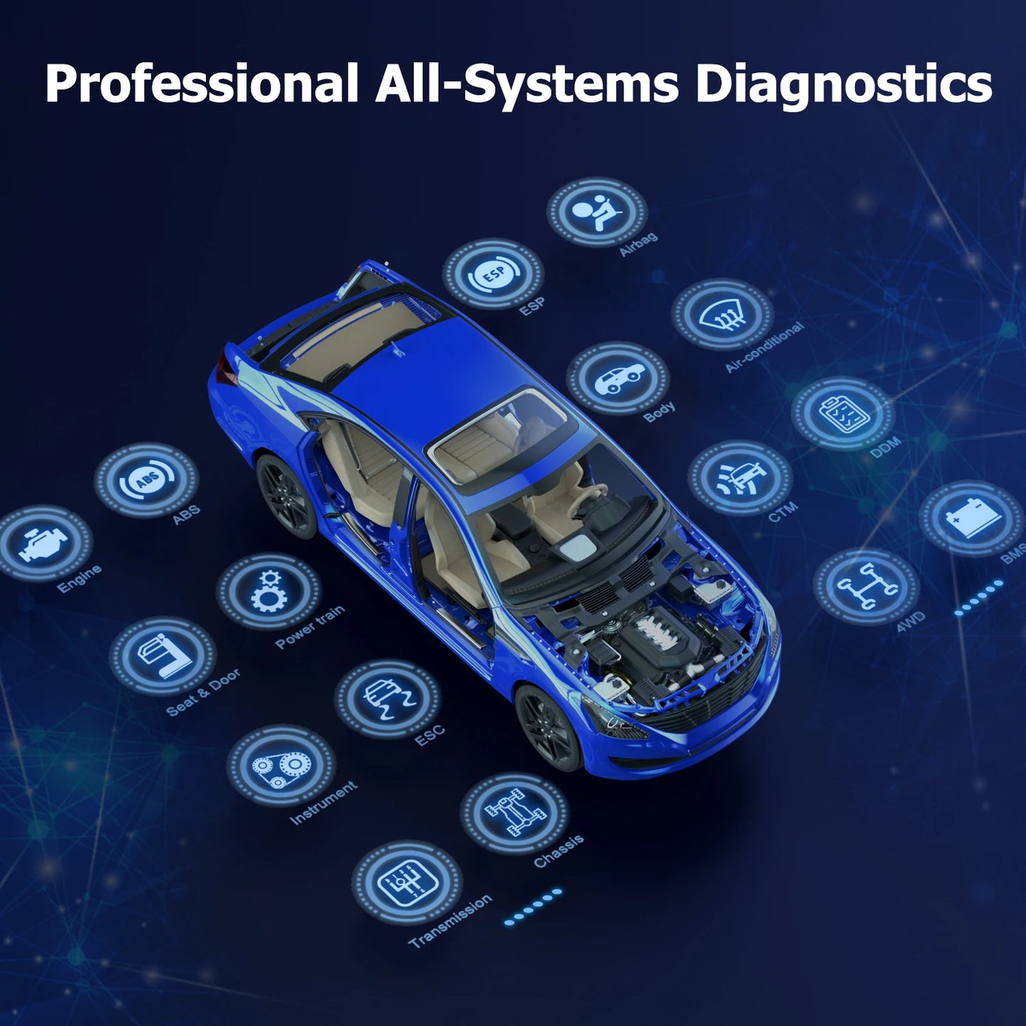 Foxwell GT60 OBD2 Automotive Diagnostic Scanner All Systems Bluetooth
