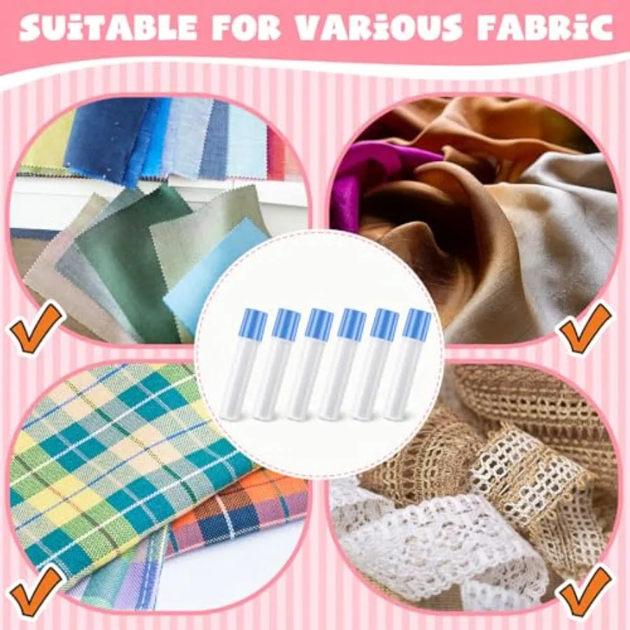6 Pack Water Soluble Fabric Glue Pen Refills Washable Sewing