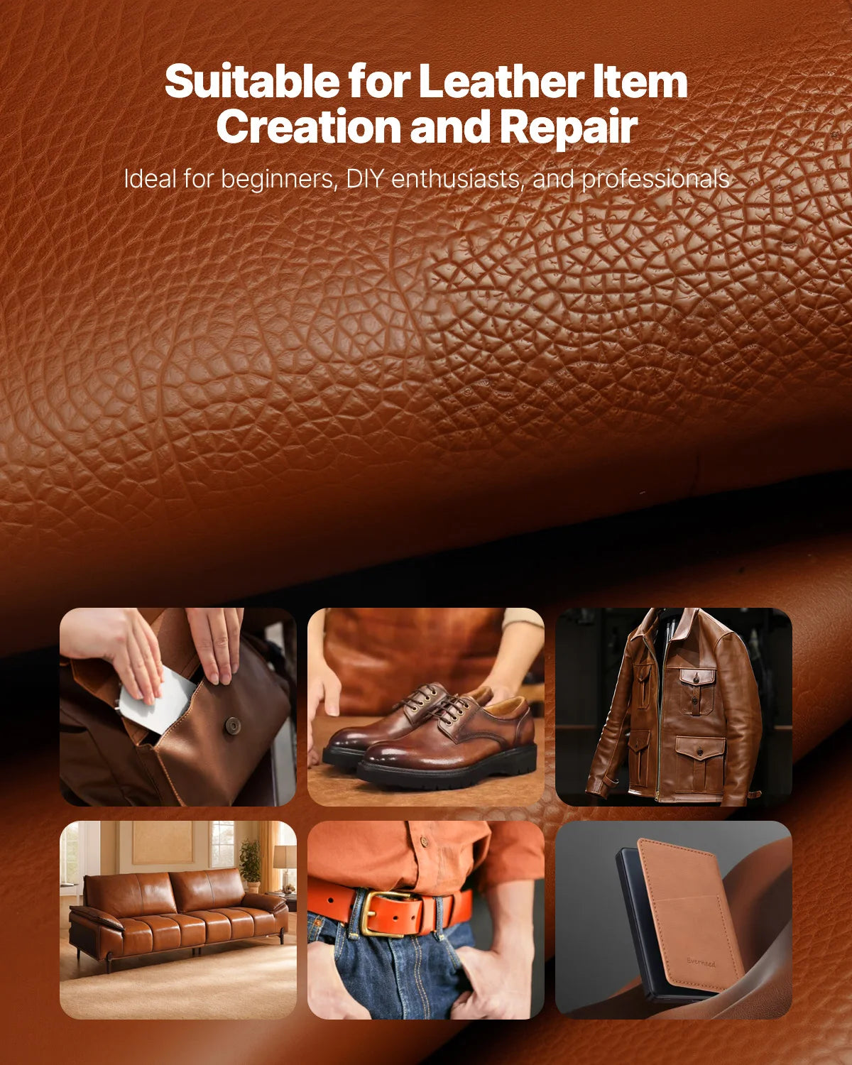 SucceBuy Leather Working Tools Kit Punching Cutting Stitching Carving