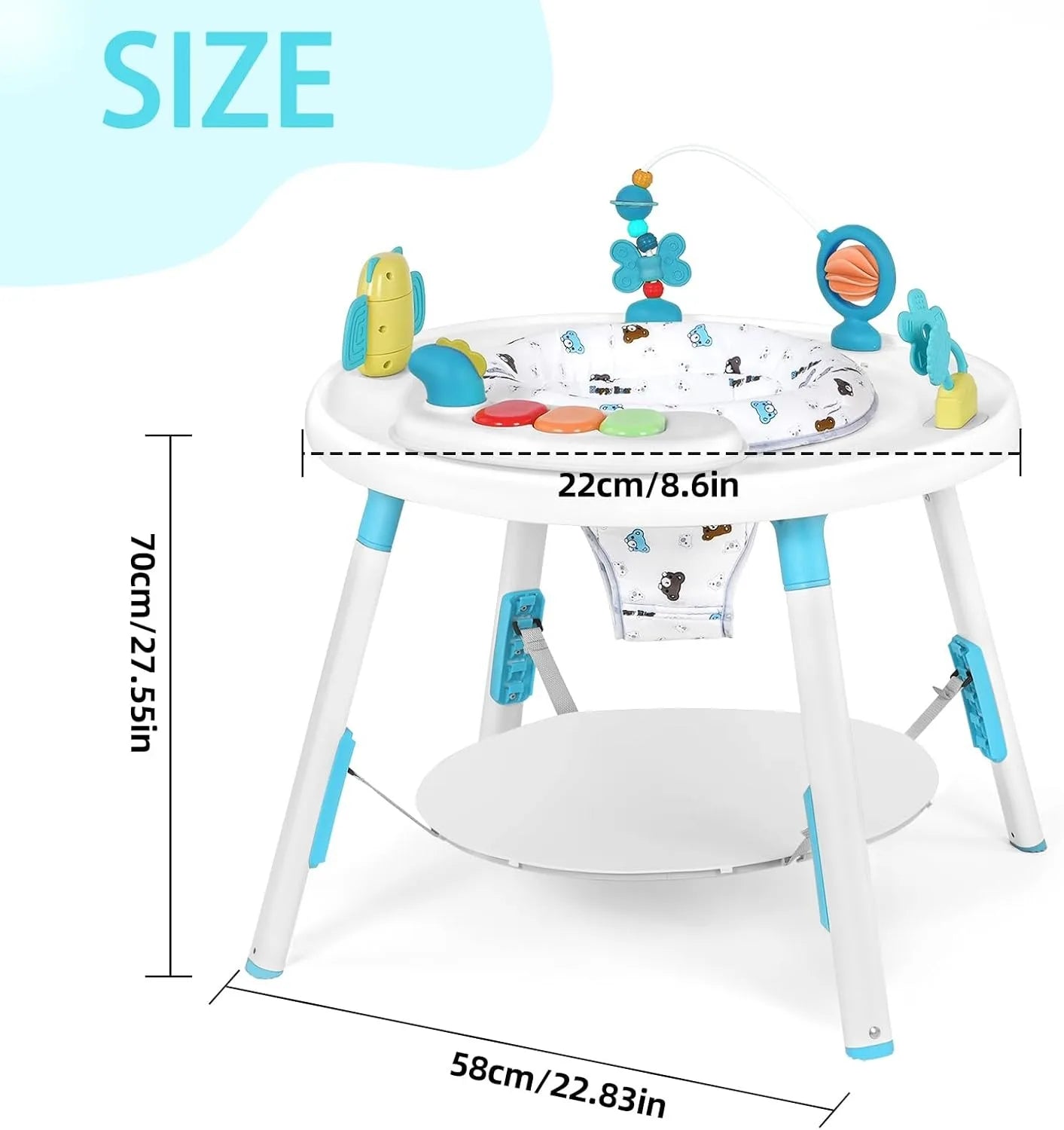 YEALEOCN Baby 3 In 1 Activity Center Jumper With Rotating Seat